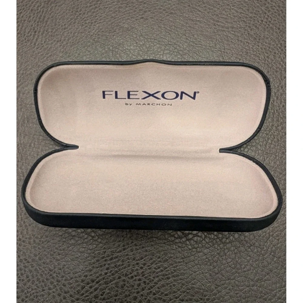 Genuine Flexon Designer Eyeglass Sunglass Hard Shell Case Dark Blue / Charcoal
